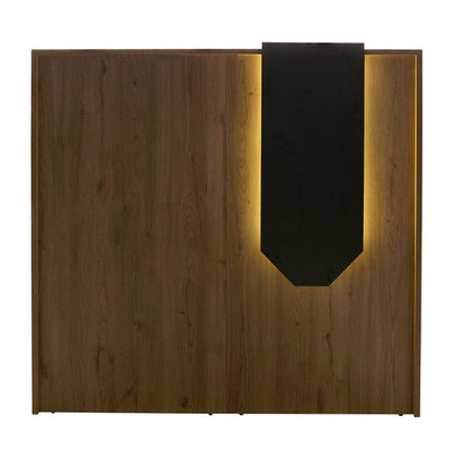 Γραφείο Υποδοχής - Reception Navita με LED Χρώμα Sepet Oak - Ανθρακί 113,6x42x111,8