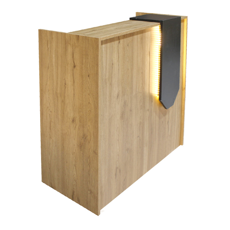 Γραφείο Υποδοχής - Reception Navita με LED Χρώμα Sepet Oak - Ανθρακί 113,6x42x111,8