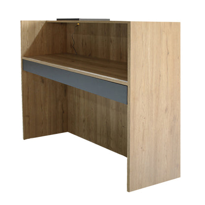 Γραφείο Υποδοχής - Reception Navita με LED Χρώμα Sepet Oak - Ανθρακί 113,6x42x111,8