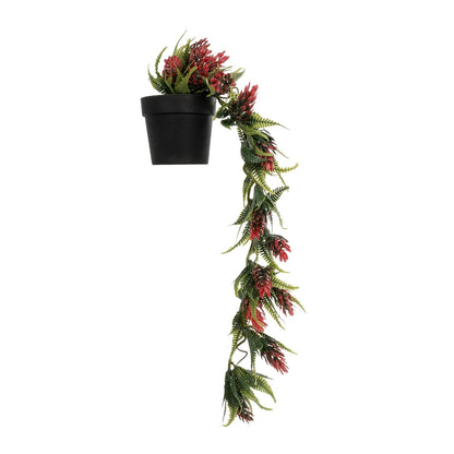 HANGING RED PINE CONE 20869 Τεχνητό Κρεμαστό Διακοσμητικό Φυτό Κόκκινο Κουκουνάρι Μ17 x Π17 x Υ50