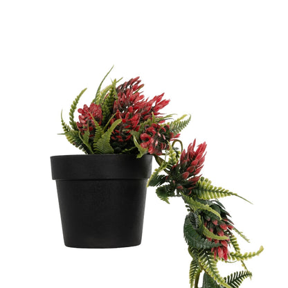 HANGING RED PINE CONE 20869 Τεχνητό Κρεμαστό Διακοσμητικό Φυτό Κόκκινο Κουκουνάρι Μ17 x Π17 x Υ50