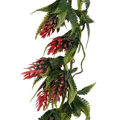 HANGING RED PINE CONE 20869 Τεχνητό Κρεμαστό Διακοσμητικό Φυτό Κόκκινο Κουκουνάρι Μ17 x Π17 x Υ50