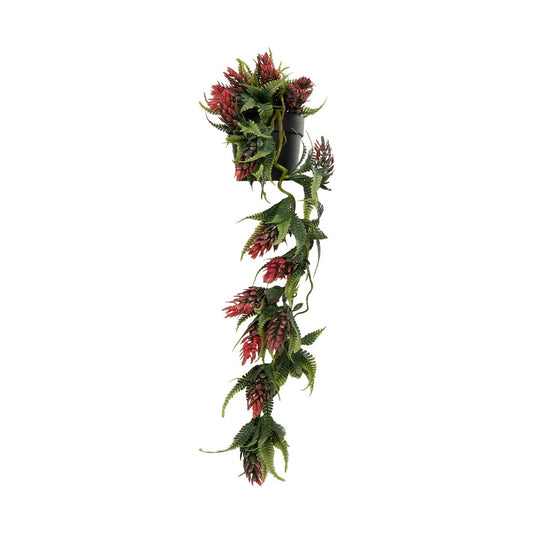 HANGING RED PINE CONE 20869 Τεχνητό Κρεμαστό Διακοσμητικό Φυτό Κόκκινο Κουκουνάρι Μ17 x Π17 x Υ50