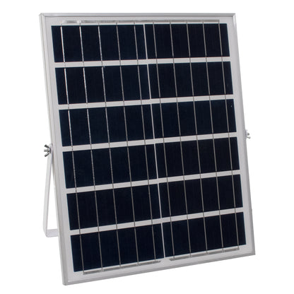 HERMES 71556 Προβολέας LED 60W 600lm 120° DC 5V με Φωτοβολταϊκό Panel 5V 12W & Επαναφορτιζόμενη Μπαταρία Li-ion 3.2V 10000mAh Αδιάβροχο IP65 Ψυχρό Λευκό 6000K - Sanan Chip - Μαύρο - Μ26.5 x Π22 x Υ6.5