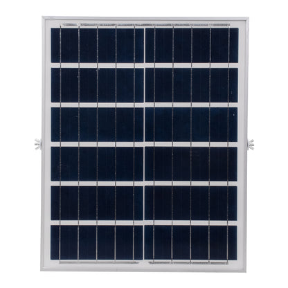 HERMES 71556 Προβολέας LED 60W 600lm 120° DC 5V με Φωτοβολταϊκό Panel 5V 12W & Επαναφορτιζόμενη Μπαταρία Li-ion 3.2V 10000mAh Αδιάβροχο IP65 Ψυχρό Λευκό 6000K - Sanan Chip - Μαύρο - Μ26.5 x Π22 x Υ6.5