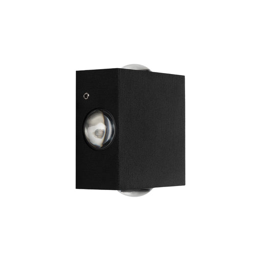 HIKARI 60686 Μοντέρνο Φωτιστικό Τοίχου - Απλίκα LED 8W 1000lm 30° AC 220-240V Αδιάβροχο IP65 Θερμό Λευκό 2700K - CREE XPE Chip & TÜV SÜD Driver - Μαύρο Ματ - Μ9 x Π4 x Υ9
