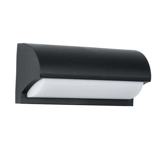 HORIZON 60693 Μοντέρνο Φωτιστικό Τοίχου - Απλίκα LED 15W 1575lm 120° AC 220-240V Αδιάβροχο IP65 Φυσικό Λευκό 4500K - Bridgelux SMD Chip - Μαύρο Ματ - Μ23.5 x Π11 x Υ10
