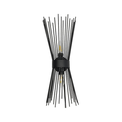 HORN 203-0043 Vintage Επιτοίχιο Φωτιστικό Απλίκα Δίφωτο 2 x E27 IP20 Μαύρο Μέταλλο - Μ17 x Π20 x Υ45cm