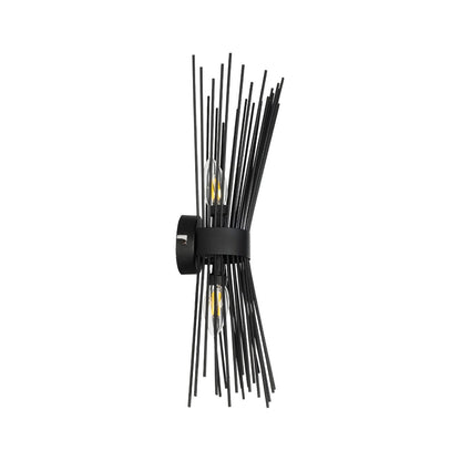 HORN 203-0043 Vintage Επιτοίχιο Φωτιστικό Απλίκα Δίφωτο 2 x E27 IP20 Μαύρο Μέταλλο - Μ17 x Π20 x Υ45cm