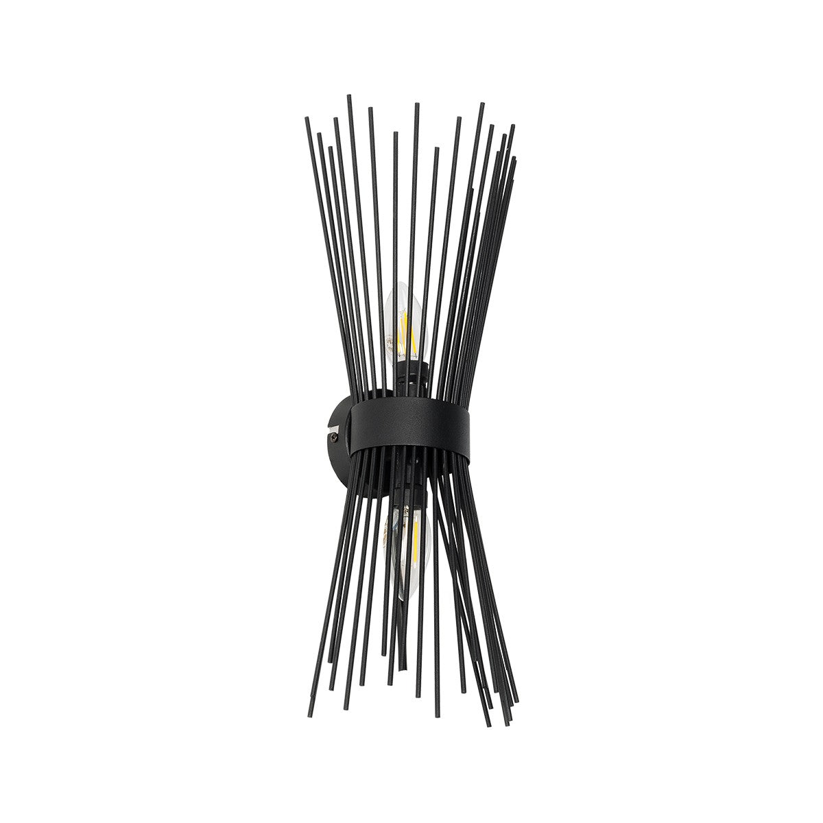 HORN 203-0043 Vintage Επιτοίχιο Φωτιστικό Απλίκα Δίφωτο 2 x E27 IP20 Μαύρο Μέταλλο - Μ17 x Π20 x Υ45cm
