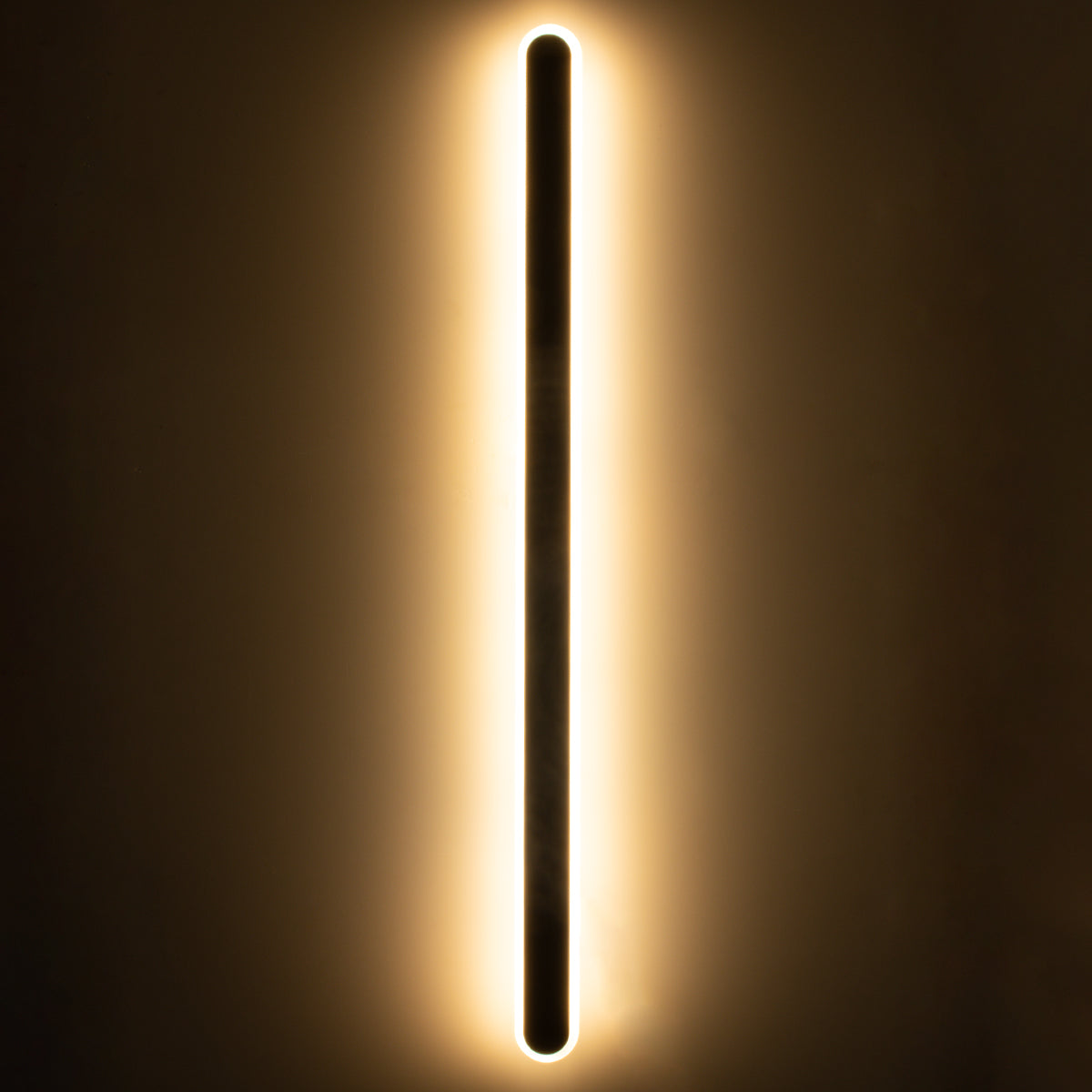 HOUSTON 61349 Φωτιστικό Τοίχου - Απλίκα Design LED CCT 24W 2880lm 360° AC 220-240V - Εναλλαγή Φωτισμού μέσω Διακόπτη On/Off All In One Ψυχρό 6000k+Φυσικό 4500k+Θερμό 2700k Μ6 x Π3 x Υ100cm - Μαύρο
