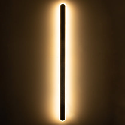HOUSTON 61349 Φωτιστικό Τοίχου - Απλίκα Design LED CCT 24W 2880lm 360° AC 220-240V - Εναλλαγή Φωτισμού μέσω Διακόπτη On/Off All In One Ψυχρό 6000k+Φυσικό 4500k+Θερμό 2700k Μ6 x Π3 x Υ100cm - Μαύρο
