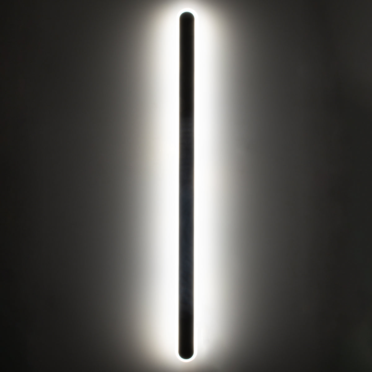 HOUSTON 61349 Φωτιστικό Τοίχου - Απλίκα Design LED CCT 24W 2880lm 360° AC 220-240V - Εναλλαγή Φωτισμού μέσω Διακόπτη On/Off All In One Ψυχρό 6000k+Φυσικό 4500k+Θερμό 2700k Μ6 x Π3 x Υ100cm - Μαύρο