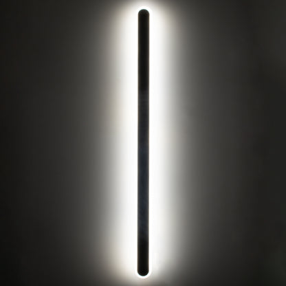 HOUSTON 61349 Φωτιστικό Τοίχου - Απλίκα Design LED CCT 24W 2880lm 360° AC 220-240V - Εναλλαγή Φωτισμού μέσω Διακόπτη On/Off All In One Ψυχρό 6000k+Φυσικό 4500k+Θερμό 2700k Μ6 x Π3 x Υ100cm - Μαύρο