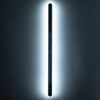 HOUSTON 61349 Φωτιστικό Τοίχου - Απλίκα Design LED CCT 24W 2880lm 360° AC 220-240V - Εναλλαγή Φωτισμού μέσω Διακόπτη On/Off All In One Ψυχρό 6000k+Φυσικό 4500k+Θερμό 2700k Μ6 x Π3 x Υ100cm - Μαύρο