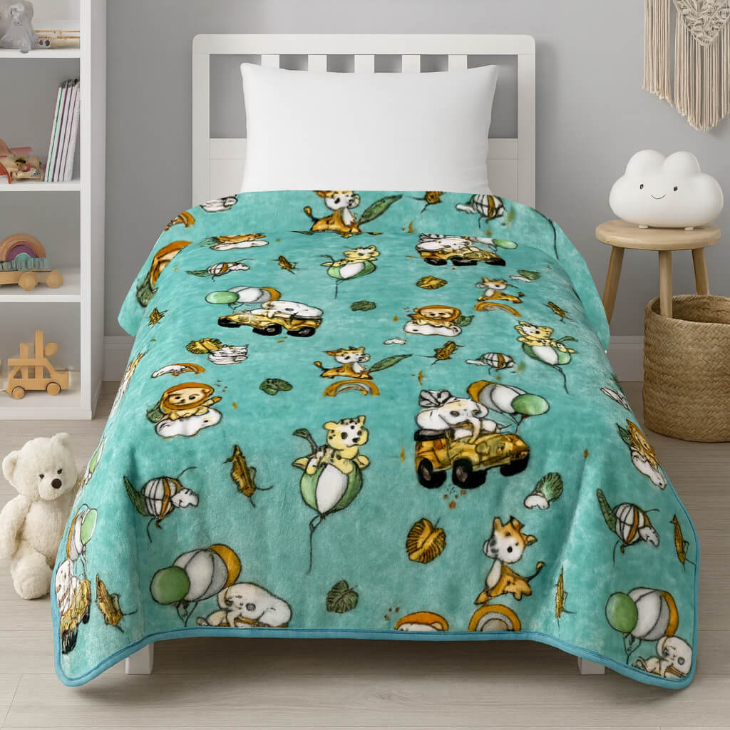 Παιδική Κουβέρτα Βελουτέ Μονή Happy Zoo