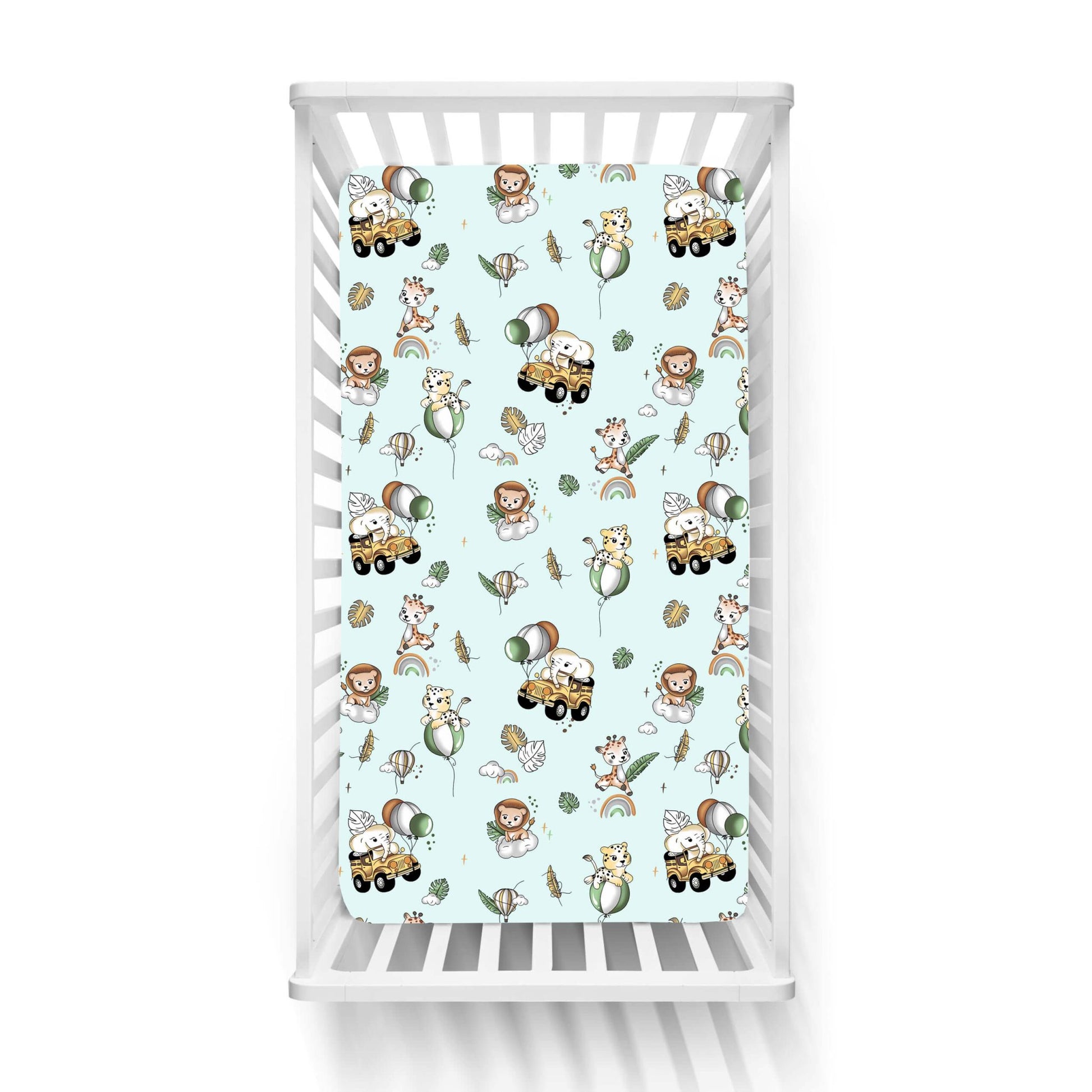 Βρεφικά Σετ Σεντόνι Κούνιας με Λάστιχο Happy Zoo