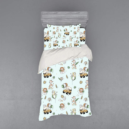 Παιδικό Σεντόνι Με Λάστιχο 1x(105x200+30εκ) + 1x(52x72εκ) Happy Zoo