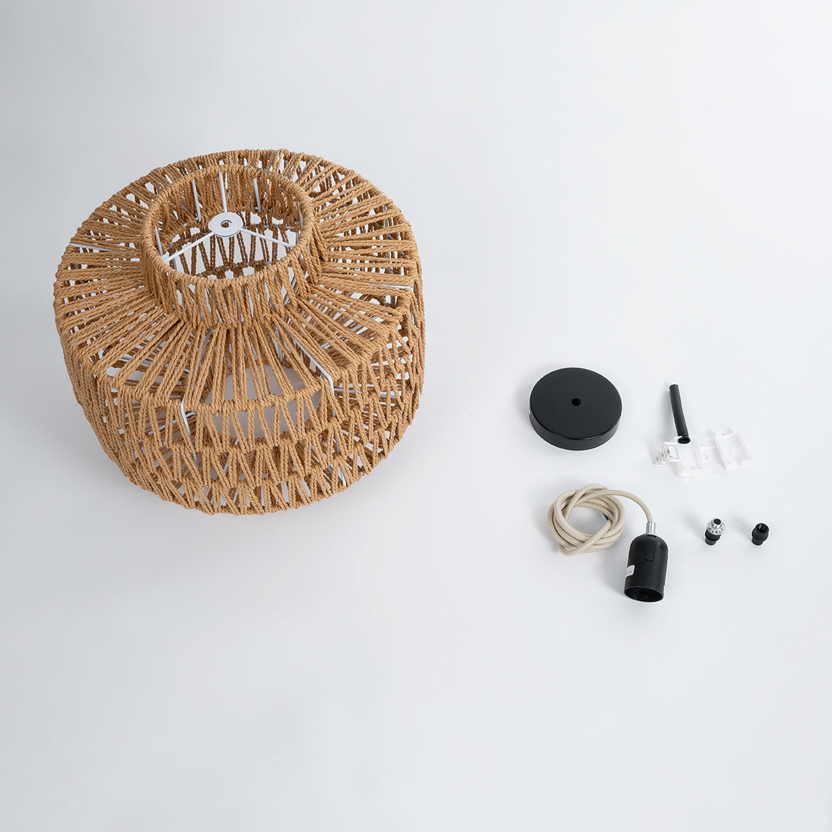JENSON 00909 Boho Κρεμαστό Φωτιστικό Οροφής με Ντουί 1 x E27 AC 220-240V IP20 - Μπεζ - Μ33 x Π33 x Υ28