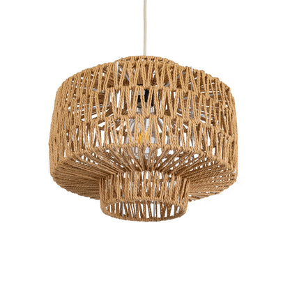 JENSON 00909 Boho Κρεμαστό Φωτιστικό Οροφής με Ντουί 1 x E27 AC 220-240V IP20 - Μπεζ - Μ33 x Π33 x Υ28