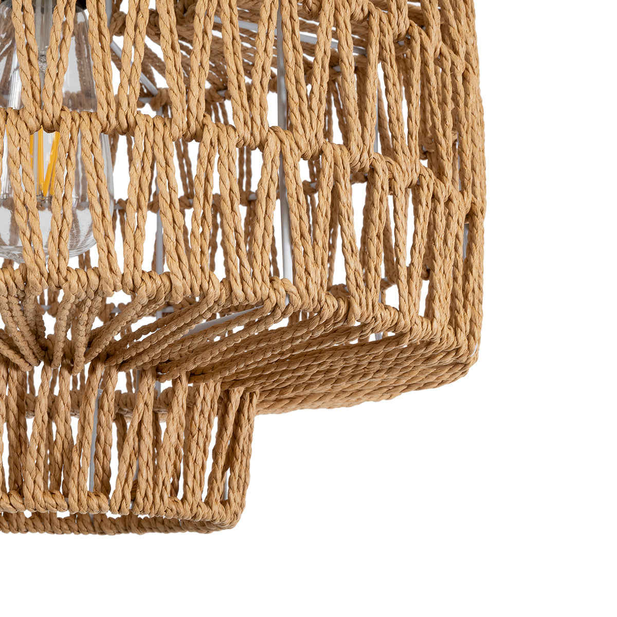 JENSON 00909 Boho Κρεμαστό Φωτιστικό Οροφής με Ντουί 1 x E27 AC 220-240V IP20 - Μπεζ - Μ33 x Π33 x Υ28