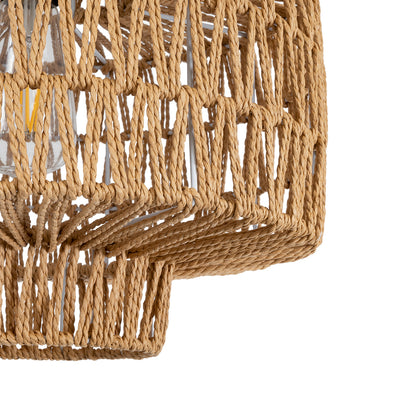 JENSON 00909 Boho Κρεμαστό Φωτιστικό Οροφής με Ντουί 1 x E27 AC 220-240V IP20 - Μπεζ - Μ33 x Π33 x Υ28