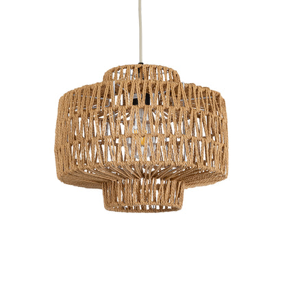JENSON 00909 Boho Κρεμαστό Φωτιστικό Οροφής με Ντουί 1 x E27 AC 220-240V IP20 - Μπεζ - Μ33 x Π33 x Υ28