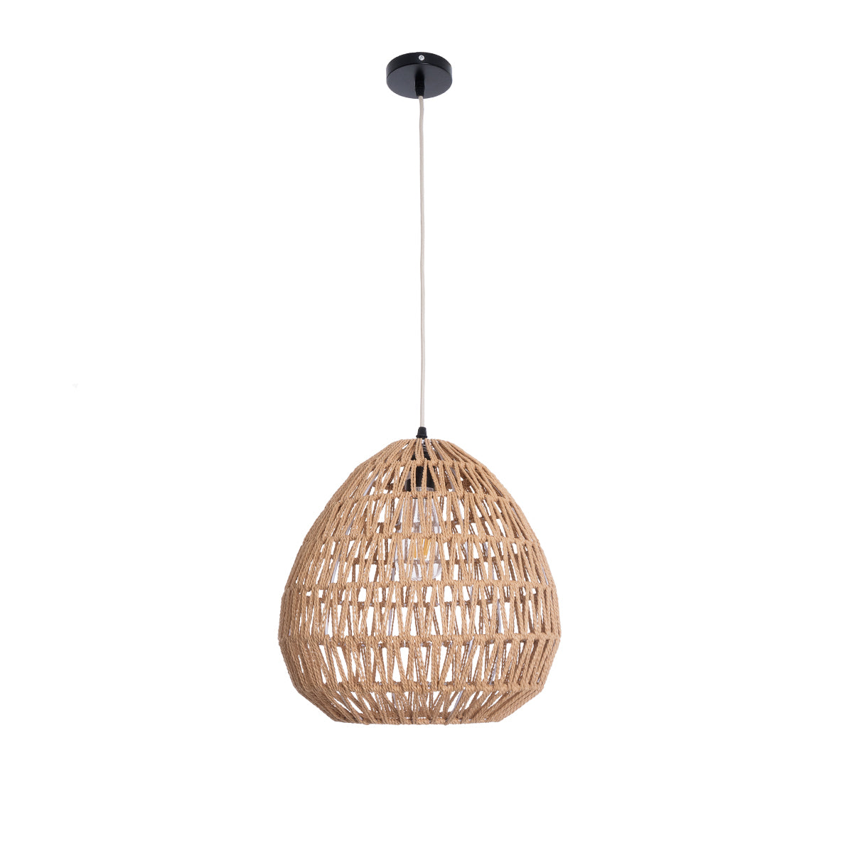 JJENSON 00911 Boho Κρεμαστό Φωτιστικό Οροφής με Ντουί 1 x E27 AC 220-240V IP20 - Μπεζ - Μ35 x Π35 x Υ35