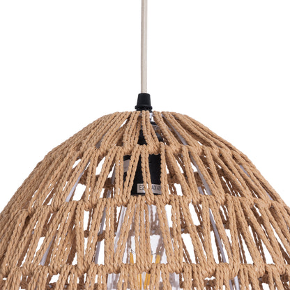 JJENSON 00911 Boho Κρεμαστό Φωτιστικό Οροφής με Ντουί 1 x E27 AC 220-240V IP20 - Μπεζ - Μ35 x Π35 x Υ35