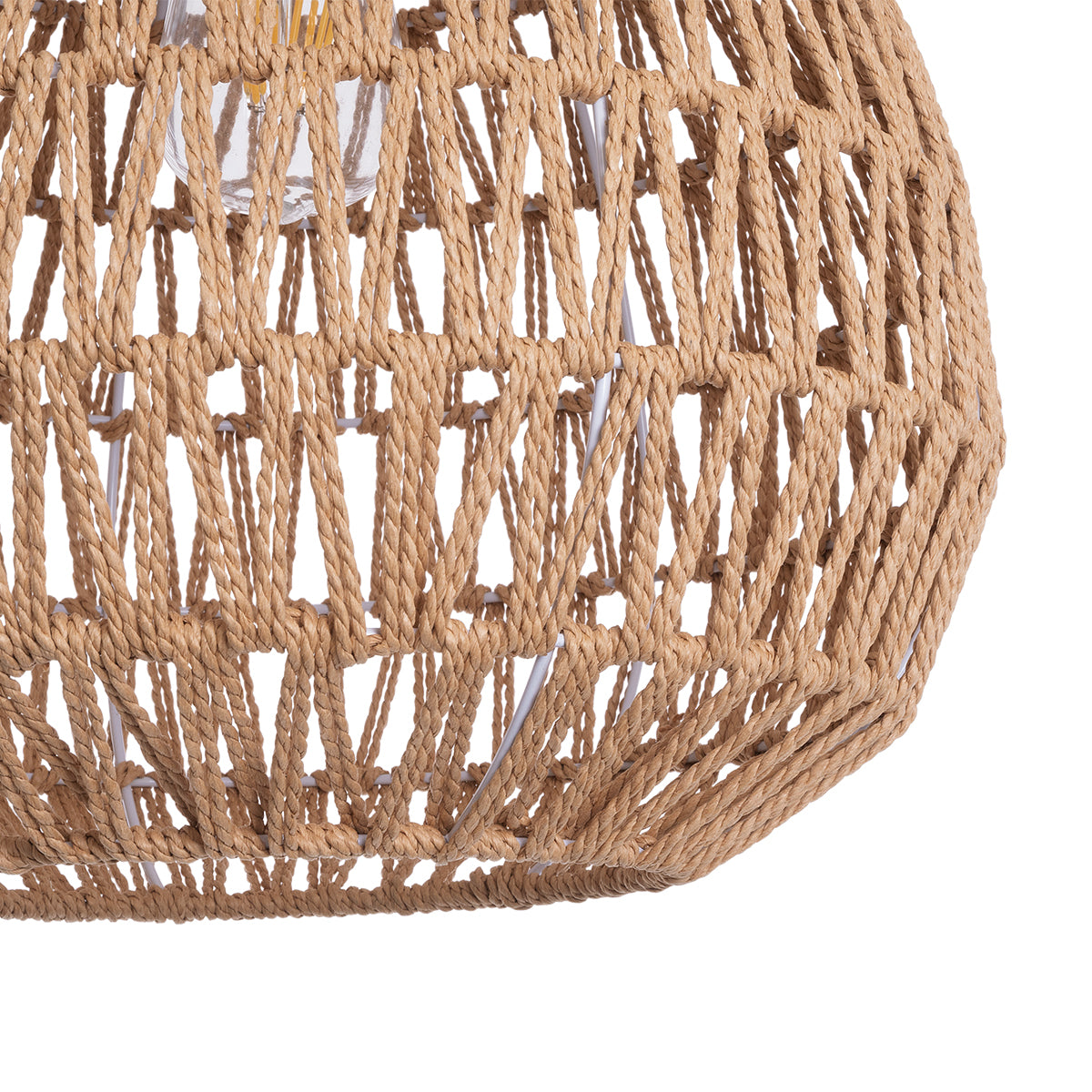 JJENSON 00911 Boho Κρεμαστό Φωτιστικό Οροφής με Ντουί 1 x E27 AC 220-240V IP20 - Μπεζ - Μ35 x Π35 x Υ35
