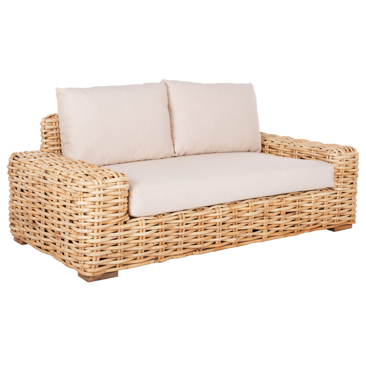 ΚΑΝΑΠΕΣ 2ΘΕΣΙΟΣ TROPEL ΞΥΛΟ MANGO RATTAN ΦΥΣΙΚΟ ΛΕΥΚΑ ΜΑΞΙΛΑΡΙΑ 192x88x70-85