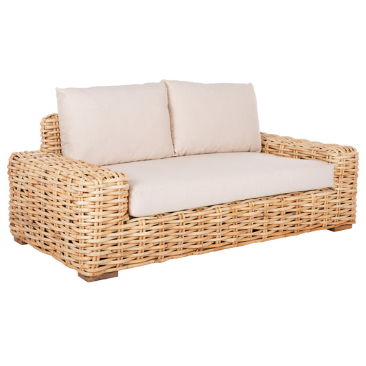 ΚΑΝΑΠΕΣ 2ΘΕΣΙΟΣ TROPEL ΞΥΛΟ MANGO RATTAN ΦΥΣΙΚΟ ΛΕΥΚΑ ΜΑΞΙΛΑΡΙΑ 192x88x70-85