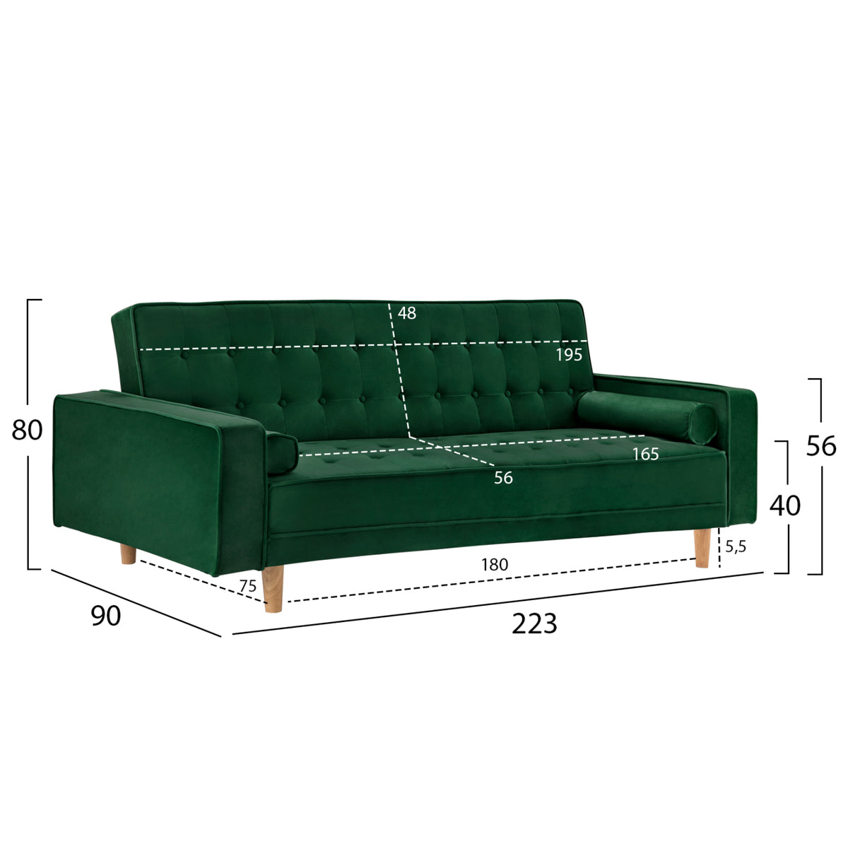 ΚΑΝΑΠΕΣ ΚΡΕΒΑΤΙ SALVADOR ΒΕΛΟΥΔΟ ΚΥΠΑΡΙΣΣΙ 223x90x80