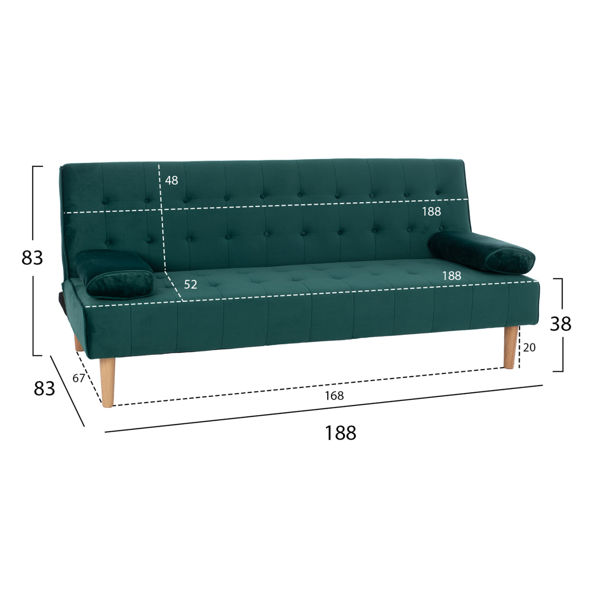 ΚΑΝΑΠΕΣ ΚΡΕΒΑΤΙ WANDA ΜΕ ΒΕΛΟΥΔΟ ΚΥΠΑΡΙΣΣΙ 188x83x83