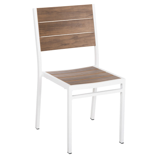 ΚΑΡΕΚΛΑ ΑΛΟΥΜΙΝΙΟΥ SAGA ΛΕΥΚΗ ΜΕ POLYWOOD 46x52x86