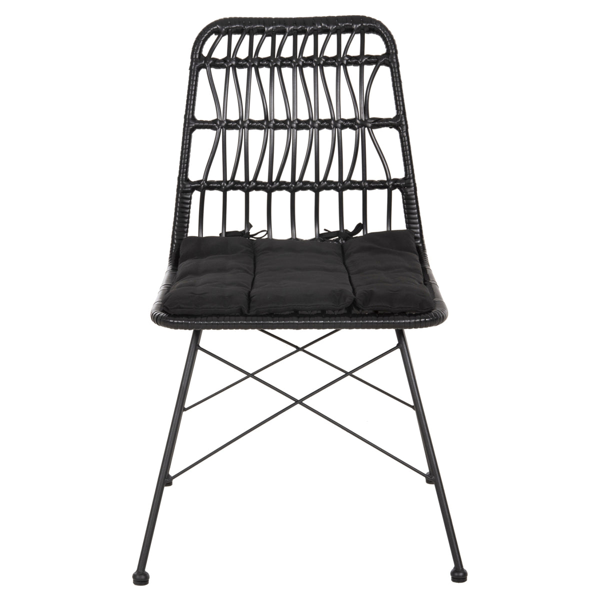 ΚΑΡΕΚΛΑ ΕΞ. ΧΩΡΟΥ ALLEGRA ΜΕΤΑΛΛΟ ΜΑΞΙΛΑΡΙ WICKER ΜΑΥΡΟ 52x52x83,5