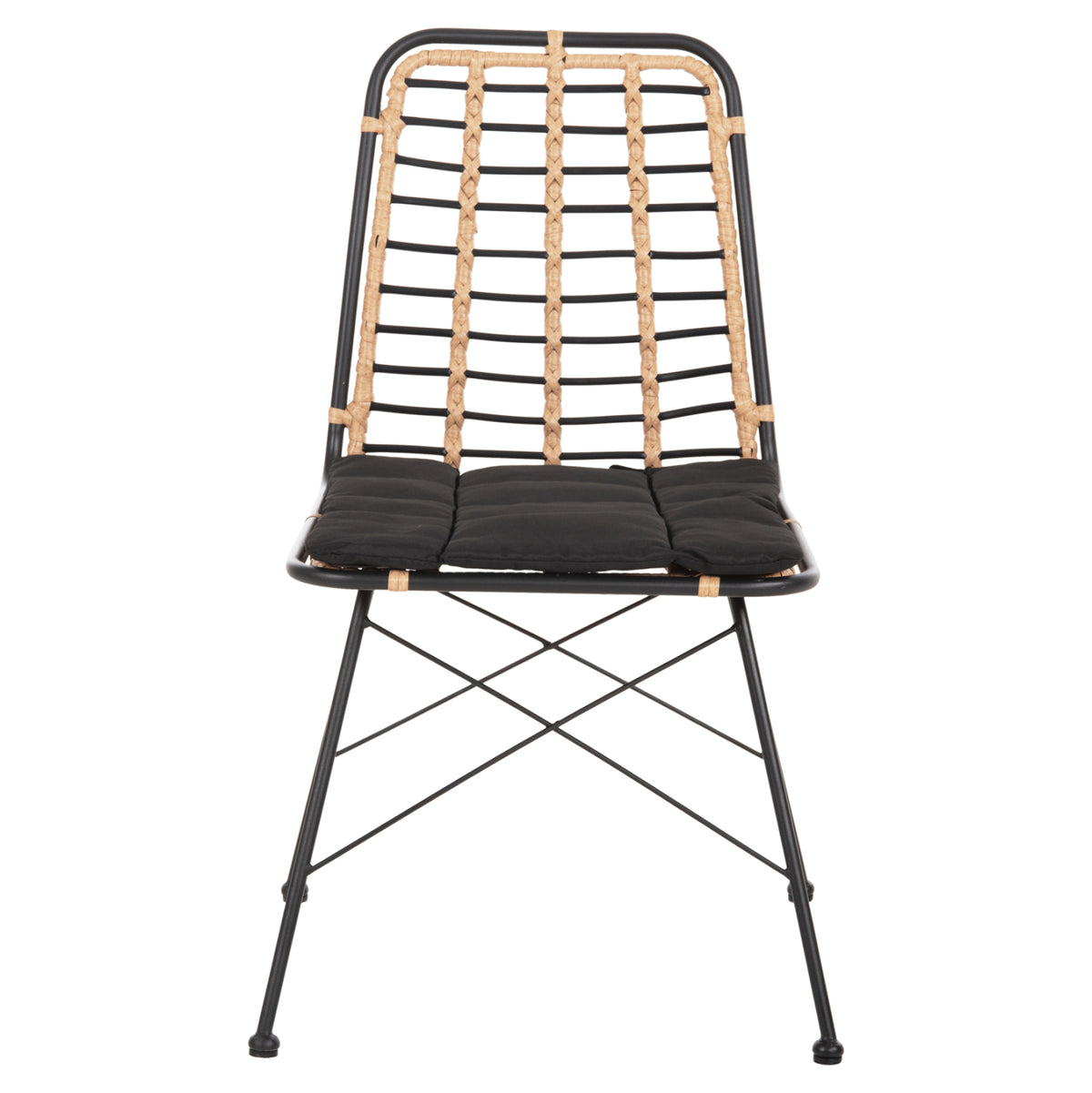 ΚΑΡΕΚΛΑ ΜΕΤΑΛΛΙΚΗ ALLEGRA WICKER ΜΠΕΖ ΜΑΥΡΟ 51x54x84