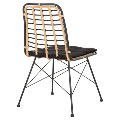 ΚΑΡΕΚΛΑ ΜΕΤΑΛΛΙΚΗ ALLEGRA WICKER ΜΠΕΖ ΜΑΥΡΟ 51x54x84