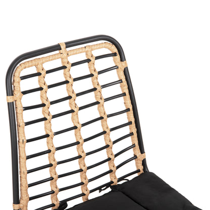 ΚΑΡΕΚΛΑ ΜΕΤΑΛΛΙΚΗ ALLEGRA WICKER ΜΠΕΖ ΜΑΥΡΟ 51x54x84