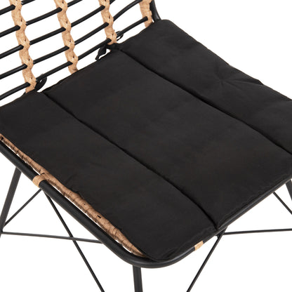 ΚΑΡΕΚΛΑ ΜΕΤΑΛΛΙΚΗ ALLEGRA WICKER ΜΠΕΖ ΜΑΥΡΟ 51x54x84