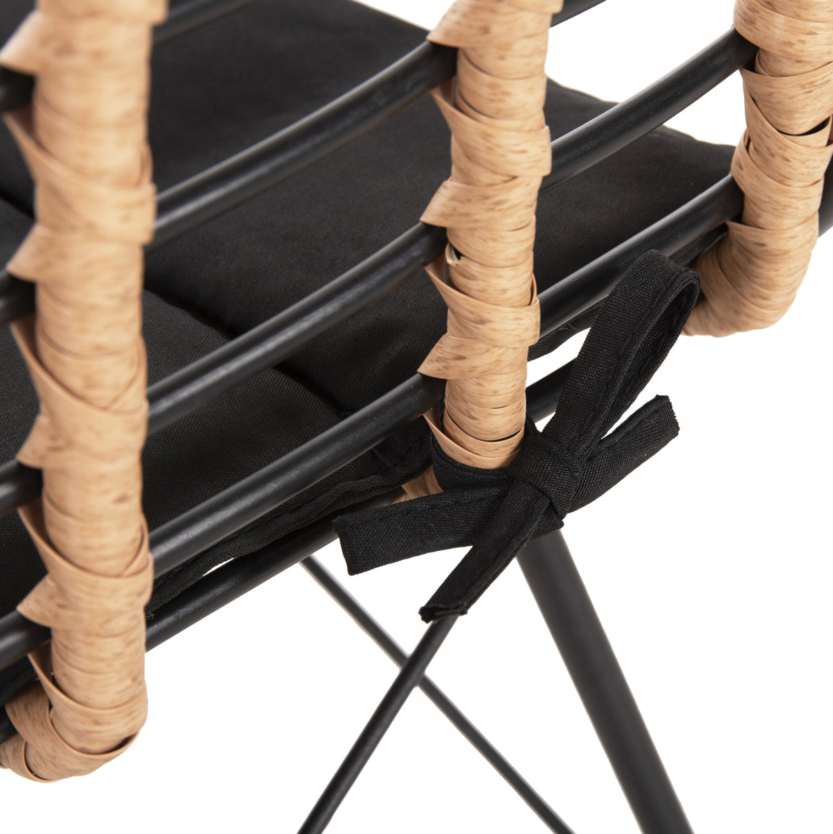 ΚΑΡΕΚΛΑ ΜΕΤΑΛΛΙΚΗ ALLEGRA WICKER ΜΠΕΖ ΜΑΥΡΟ 51x54x84