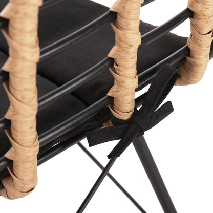 ΚΑΡΕΚΛΑ ΜΕΤΑΛΛΙΚΗ ALLEGRA WICKER ΜΠΕΖ ΜΑΥΡΟ 51x54x84