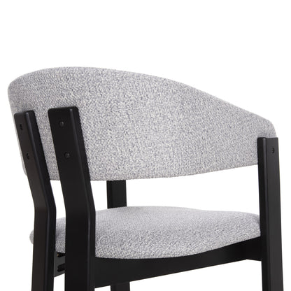 ΚΑΡΕΚΛΑ ZARRA RUBBERWOOD ΣΕ ΜΑΥΡΟ ΑΝΟΙΧΤΟ ΓΚΡΙ ΥΦΑΣΜΑ 55,5x59x81,5