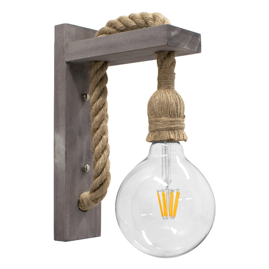 KENSI 00879 Boho Φωτιστικό Τοίχου - Απλίκα με Ντουί 1 x E27 AC 220-240V IP20 - Καφέ & Μπεζ - Μ7 x Π20 x Υ30