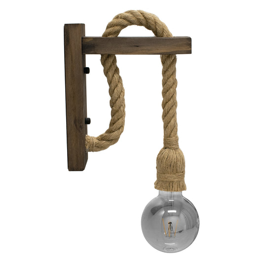 KENSI 00883 Boho Φωτιστικό Τοίχου - Απλίκα με Ντουί 1 x E27 AC 220-240V IP20 - Καφέ & Μπεζ - Μ7 x Π19 x Υ28