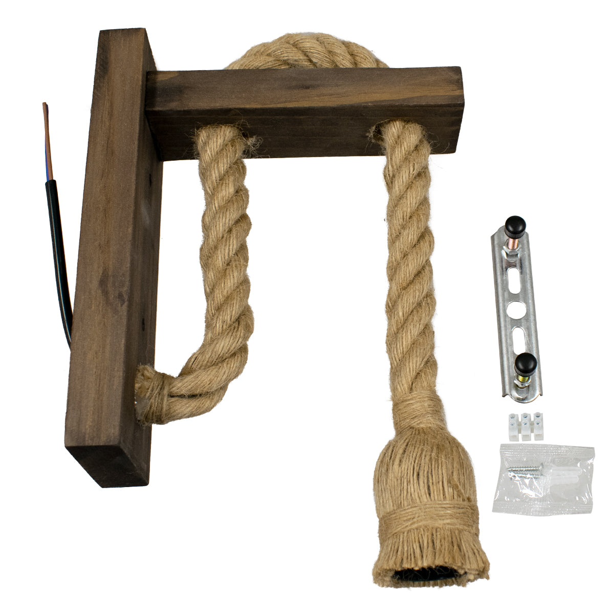 KENSI 00883 Boho Φωτιστικό Τοίχου - Απλίκα με Ντουί 1 x E27 AC 220-240V IP20 - Καφέ & Μπεζ - Μ7 x Π19 x Υ28