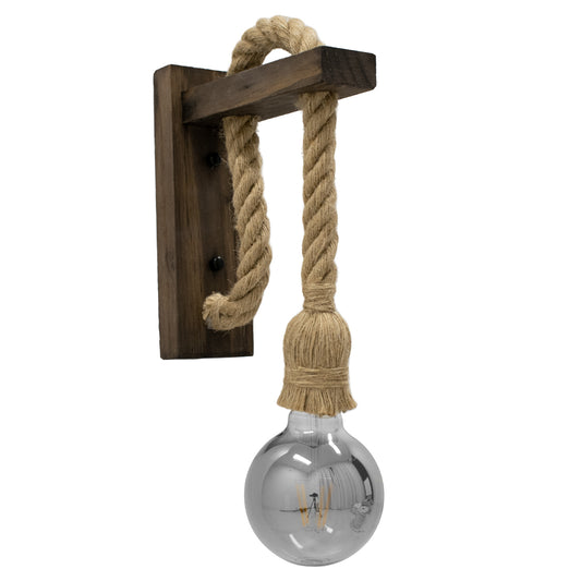 KENSI 00883 Boho Φωτιστικό Τοίχου - Απλίκα με Ντουί 1 x E27 AC 220-240V IP20 - Καφέ & Μπεζ - Μ7 x Π19 x Υ28