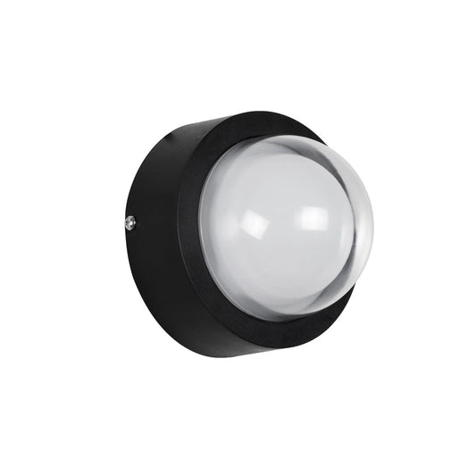 NEXA KLV-101-0247 Φωτιστικό Τοίχου / Απλίκα LED 6W 480lm 180° AC 220-240V Αδιάβροχο IP65 Ultra Θερμό Λευκό 1800K - Sanan SMD Chip & TÜV SÜD Driver - Μαύρο Ματ - Μ11 x Π8.5 x Υ11