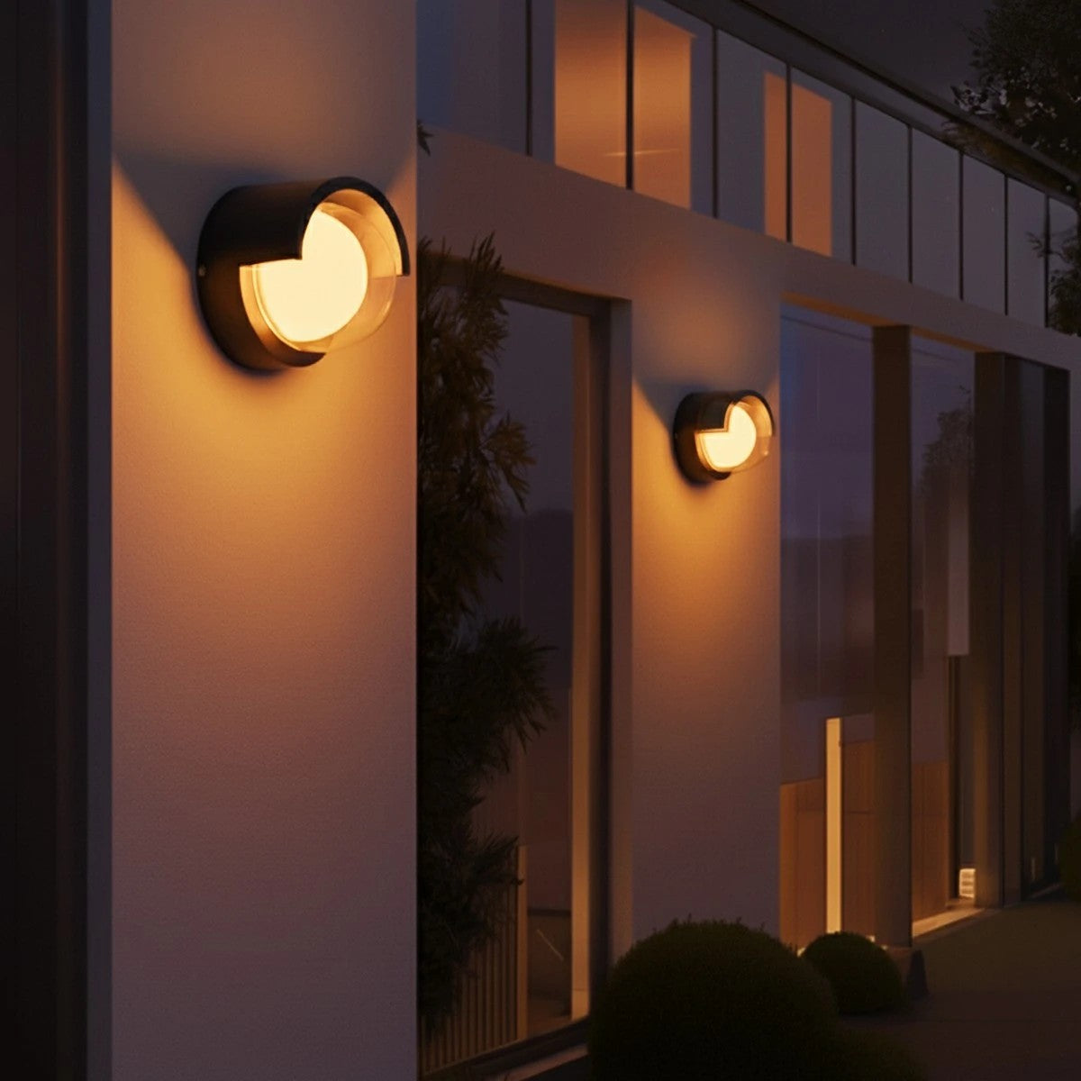 NEXA KLV-101-0251 LED Wall Light / Sconce 6W 480lm 180° AC 220-240V Waterproof IP65 Ultra Warm White 1800K - Sanan SMD Chip & TÜV SÜD Driver - Matte Black - L11 x W9 x H11