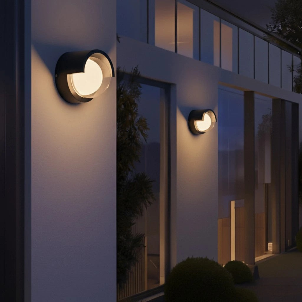 NEXA KLV-101-0252 Φωτιστικό Τοίχου / Απλίκα LED 6W 600lm 180° AC 220-240V Αδιάβροχο IP65 Θερμό Λευκό 2700K - Sanan SMD Chip & TÜV SÜD Driver - Μαύρο Ματ - Μ11 x Π9 x Υ11